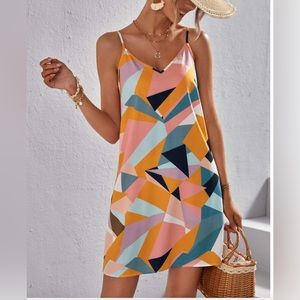 Geometric Print Cami Dress